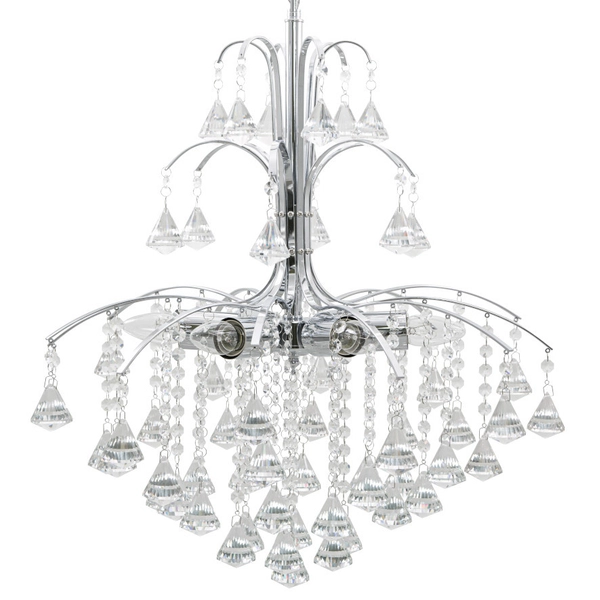 Pałacowa LAMPA wisząca 6246/6 8C Elem kryształowa OPRAWA crystal ZWIS glamour żyrandol chrom przezroczysty