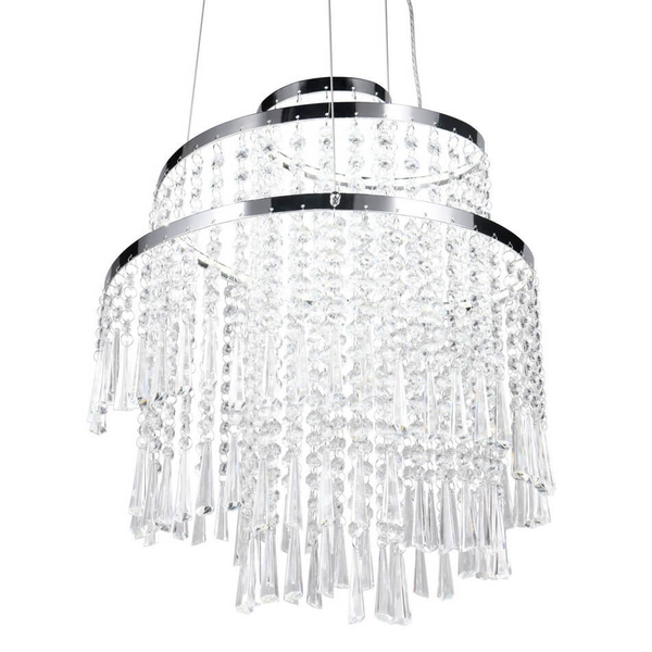 Kryształowy żyrandol Pomp R37341106 LED 30W 2700-6500K przezroczysty chrom