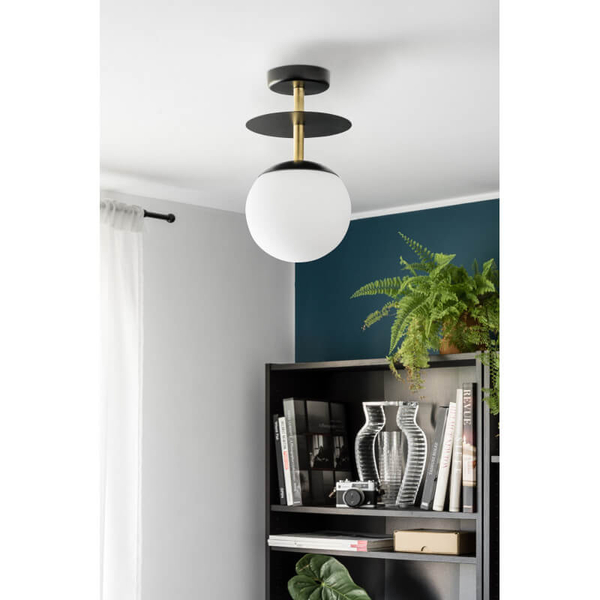 Lampa sufitowa do łazienki Plaat PLB123S3 okrągła IP44 czarna biała mosiądz
