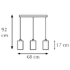 Salonowa lampa wisząca 6782/3 BL TR 3-płomienna czarna