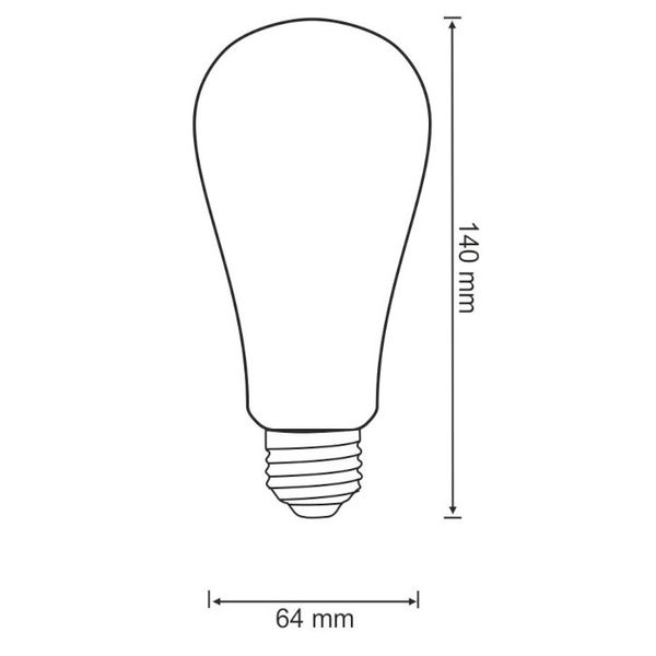 Klimatyczna żarówka podłużna Vintage Amber 304513 Polux ST64 LED 4W E27 edison 320lm 230V biała ciepła