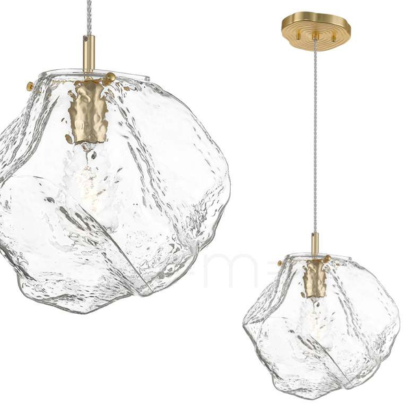 Wisząca lampa ROCK P0488-01B-U8AC szklana kamień złoty przezroczysty