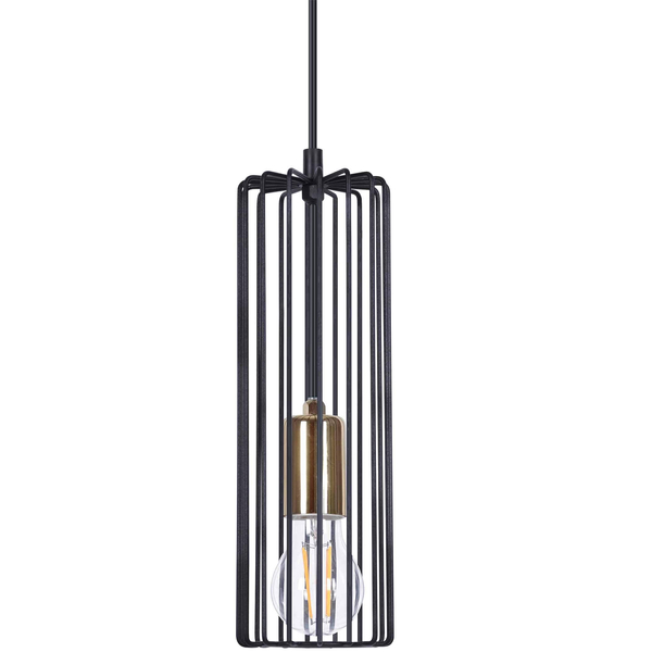 Lampa wisząca Gabia K-4937 na okrągłej podsufitce czarna złota