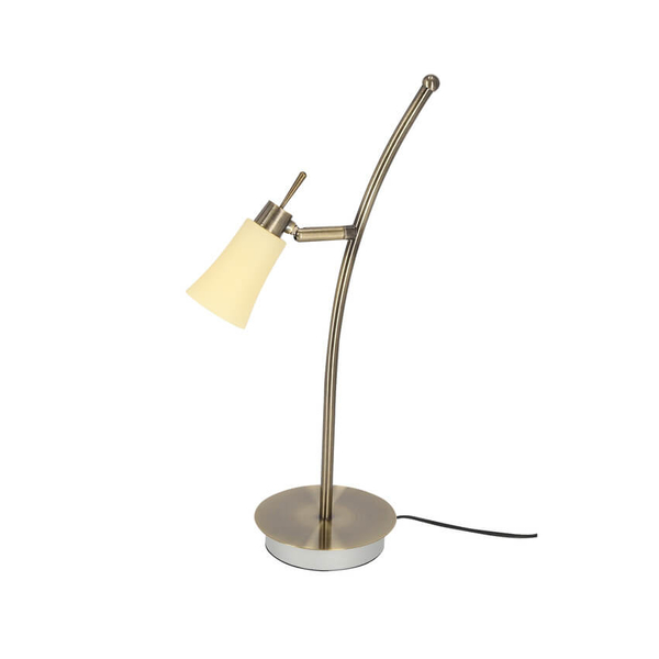 Retro lampa biurkowa Kroton 33-88942 stojąca biała patyna