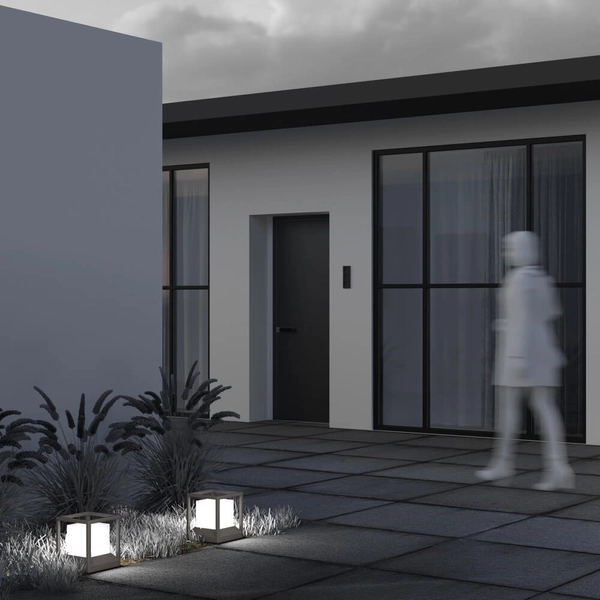 Stojąca lampa zewnętrzna Trim O455FL-01GF Maytoni IP65 kostka grafitowa