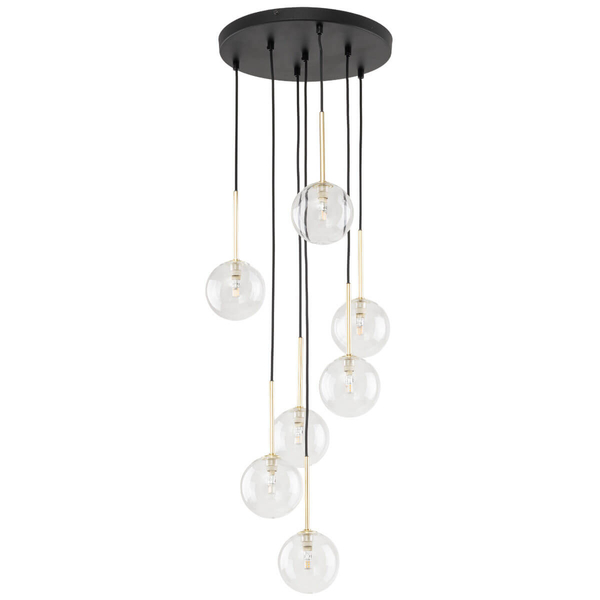 Zwisowa lampa Nilos 5362 kaskada balls bombki przezroczysta złota