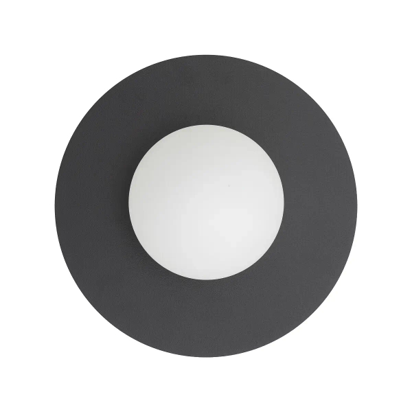 Szklana ścienna lampa SATURN czarna biała metalowa 1xG9 okrągła kula ball 12436