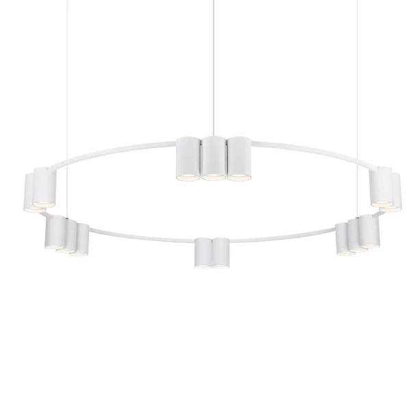 Wisząca lampa tuba GENESIS ML0377 podłużna metalowa biała