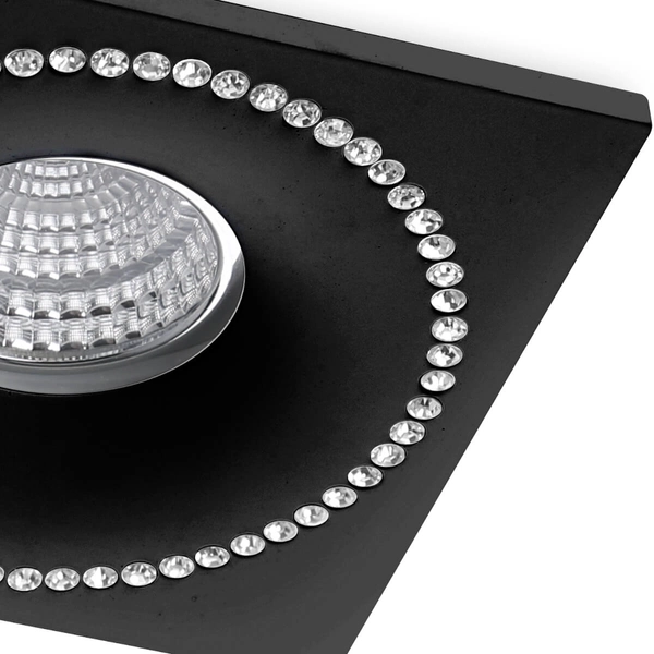 Kwadratowa lampa wpustowa Simon AZ1615 kuchenna czarna chrom