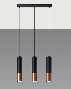 Loftowa LAMPA wisząca SL.0948 metalowa OPRAWA modernistyczny ZWIS tuby czarne miedź