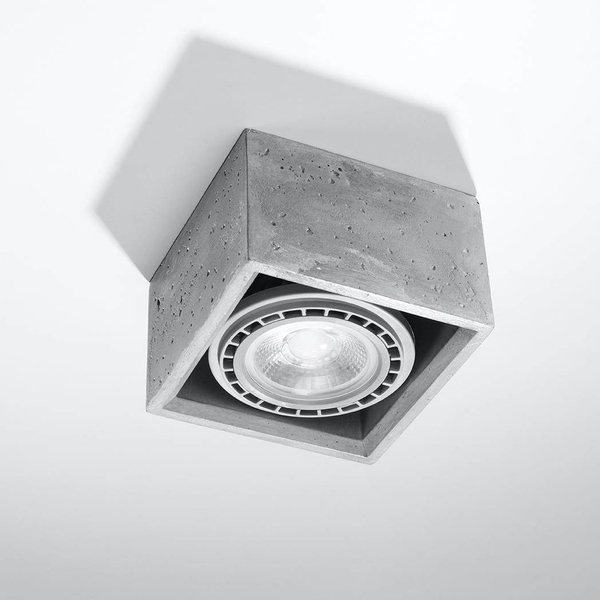Kwadratowa lampa sufitowa SL.0883 betonowa do sypialni