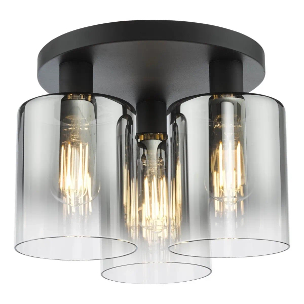 Industrialna sufitowa lampa Savannah SAV5322 szklane tubki czarne