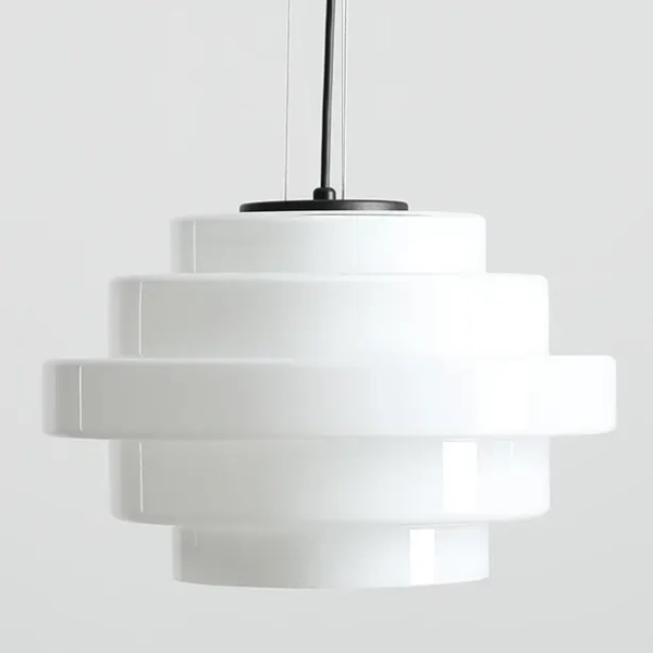 Wisząca lampa szklana FILO 9015G1 do sypialni biała czarna