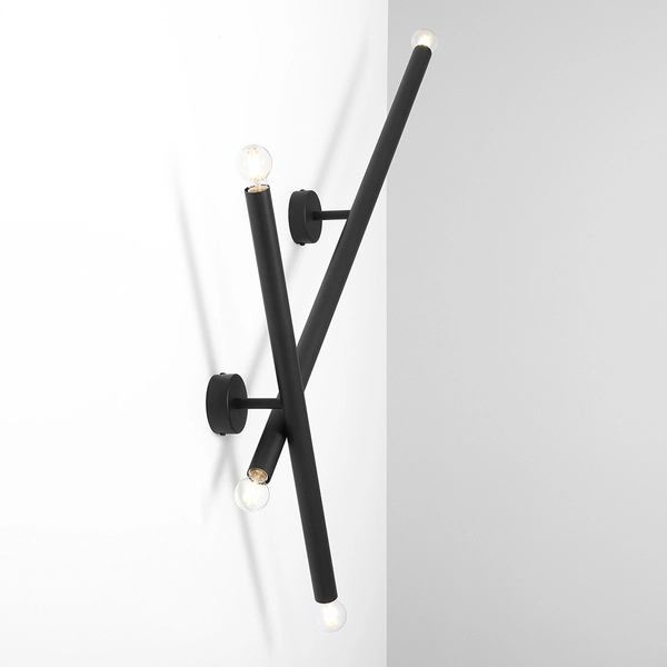 Kinkiet czarny Tubo 1072D1_L Aldex podłużna lampa naścienna nad lustro