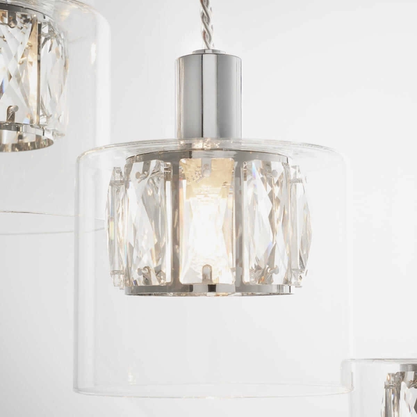 Sypialniana lampa wisząca Verina 76518 Endon transparentny chrom