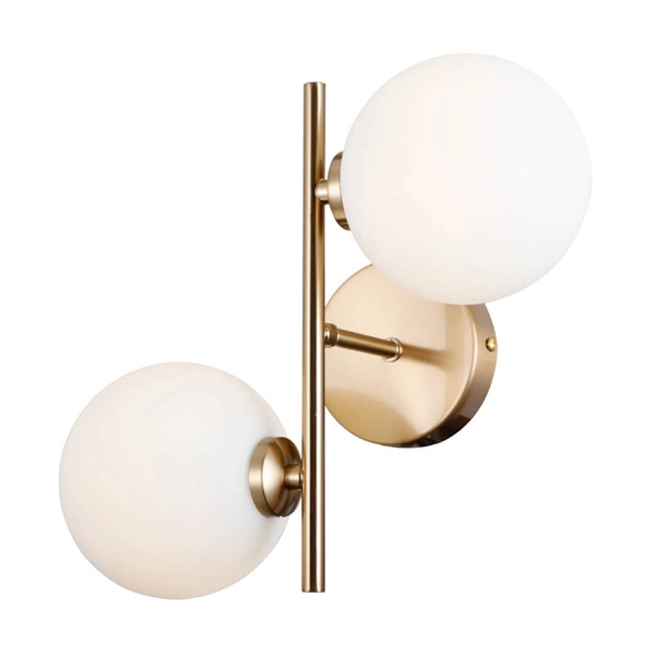 Ścienna lampa z kulami Mirellio WL-66463-2-HB Italux biały mosiądz