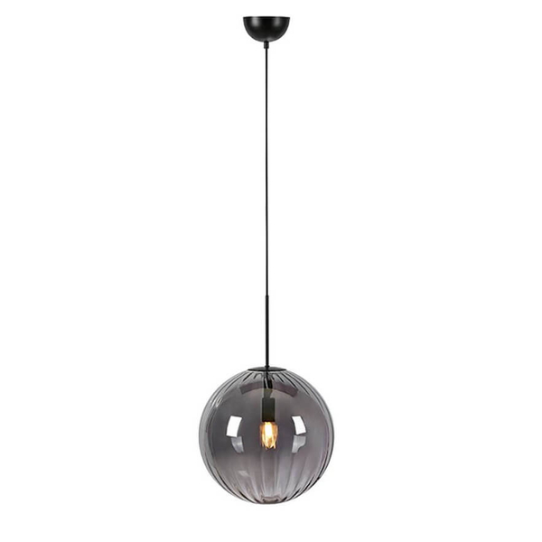 Zwisająca lampa kula Fengari 108762 Markslojd szklana czarna przydymiona