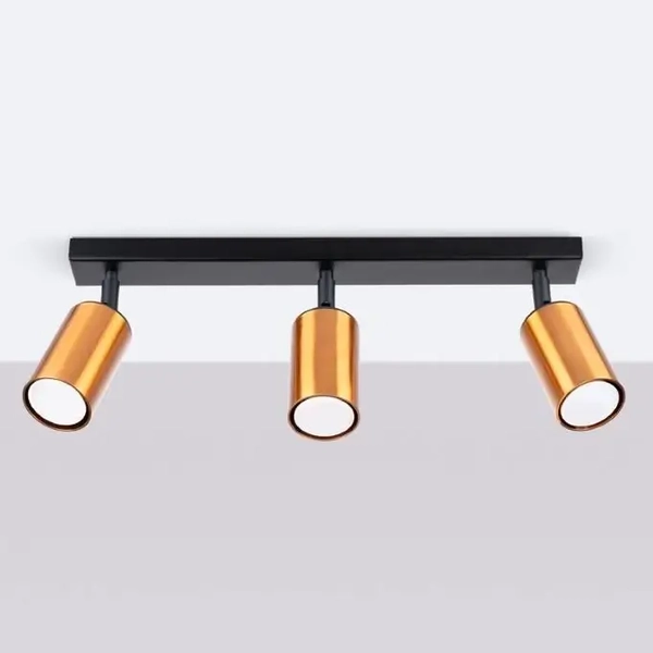 Metalowy plafon Winx SL.1376 Sollux na belce tubki czarny miedziany