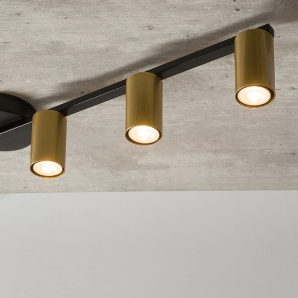 Metalowa lampa sufitowa Sky listwa do kuchni czarna złota