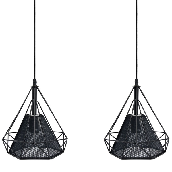 Industrialna LAMPA wisząca 8803/2 ZWIS - 07 Elem loftowa OPRAWA metalowy druciak zwis czarny