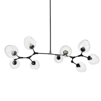 Salonowa lampa wisząca Modern orchid ST-1232-9 BLACK TRANSPARENT Step molekuły czarna