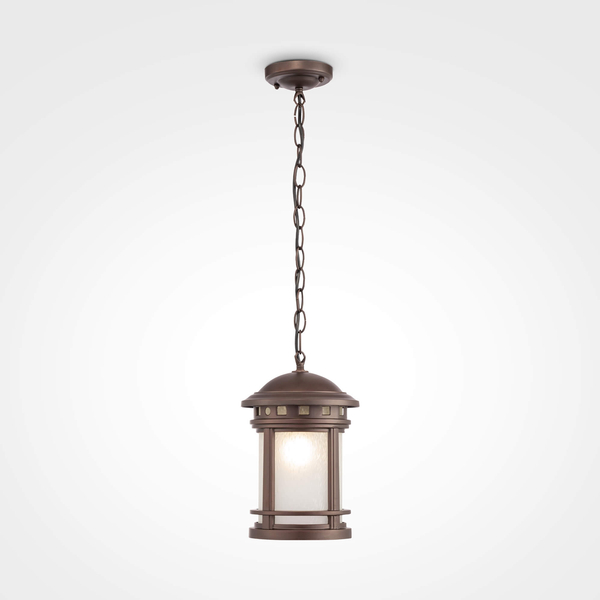 Wisząca lampa Salamanca O031PL-01BR szklana brązowa