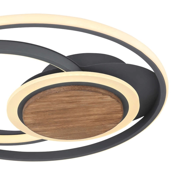 Okrągła LAMPA sufitowa NIRRA 67256-45 Globo nowoczesna LED 45W 3000K do sypialni grafitowa