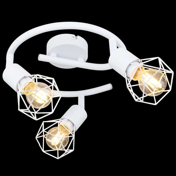 Druciana LAMPA sufitowa XARA I 54802W-3 Globo metalowa OPRAWA industrialny plafon spirala biała