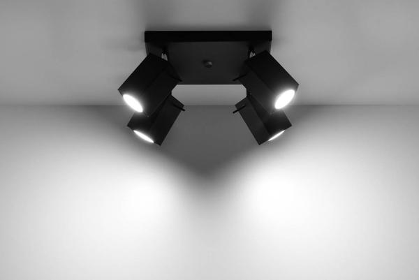 Plafon LAMPA sufitowa SL.0102 reflektorki OPRAWA metalowa czarna
