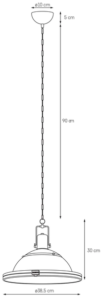 Industrialna LAMPA wisząca NAUTILIUS L 10263103 Kaspa okrągła OPRAWA metalowy ZWIS na łańcuchu chrom