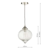 Szklana wisząca lampa Mya MYA0138 do salonu nad stół nikiel