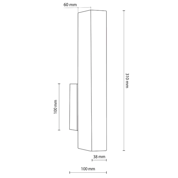 Podłużna lampa ścienna Teo 6613 LED 3W 3000K drewniana czarna