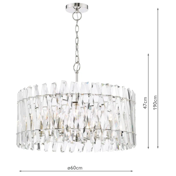 Kryształowa wisząca lampa Entwine ENT0838 do salonu glamour nikiel