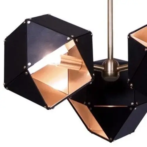 Lampa zwisowa New geometry ST-8861-3 Step modern czarna złota