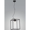 Lampa wisząca MORGAN P1727-1L metalowa szklana czarna przezroczysta