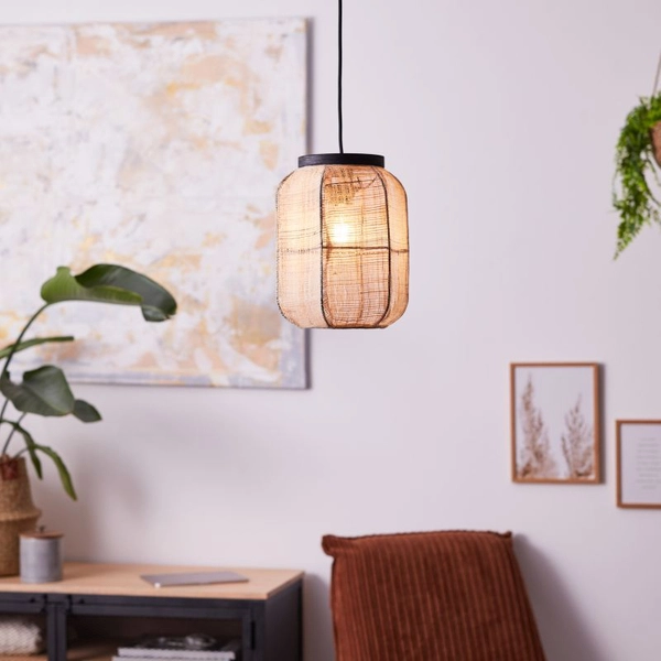 Lampa zwisowa boho Tanah 99602/76 owalna czarna beż