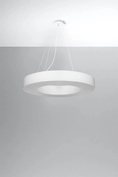 LAMPA wisząca SL.0753 materiałowa OPRAWA zwis okrągły biały