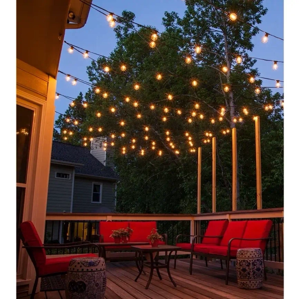 Zewnętrzna dekoracyjna girlanda CGE12-1W-1M LED 1W 2700K IP65 czarny