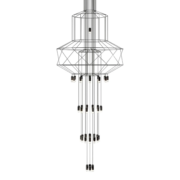 Nowoczesna lampa wisząca Flusso JD0032-43P King Home LED 116W 3000K do salonu czarna