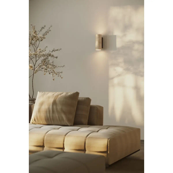 Naturalna ścienna lampa Tek W0425 tubka kamień naturalny