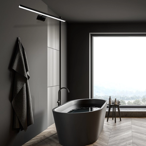 Kinkiet LAMPA ścienna SHINE ML6336 Milagro łazienkowa OPRAWA metalowa LED 15W 4000K nad lustro IP44 czarna