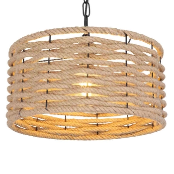 Okrągła LAMPA wisząca HALIA 15679H1 Globo marynistyczny do salonu beżowy