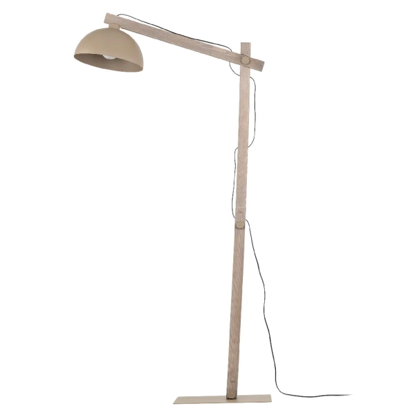 Naturalna podłogowa lampa Oslo Sabia 16130 drewniana beżowy