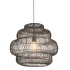 Zwisowa lampa rattanowa L&-198474 Light& do salonu boho czarna