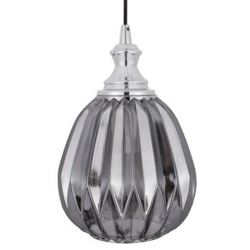 LAMPA wisząca BAILEN LE41892 Luces Exclusivas szklana OPRAWA zwis łezka chrom szara