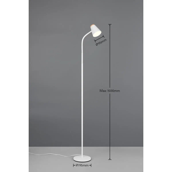 Podłogowa lampa PONGO R45831101 LED 4,5W 3000K do czytania biały
