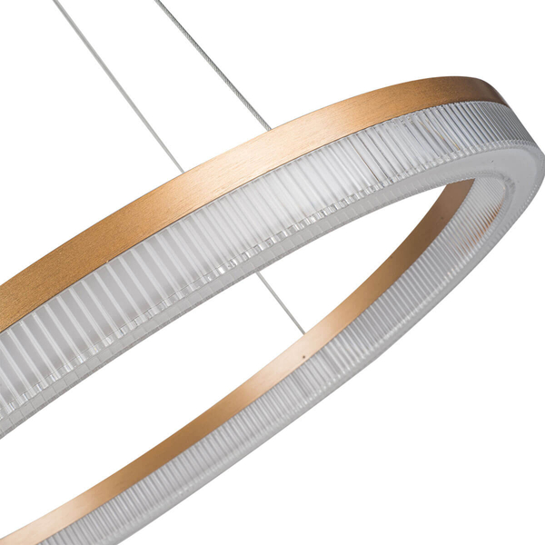 Lampa wisząca ring Midway LP-033/1P S GD Cristal Triangle LED 50W złota