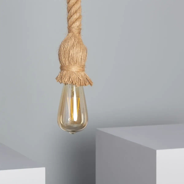 Salonowa lampa zwis Boho ABR-LW3-BH-E27 Abruzzo lina brązowa