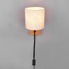 Kinkiet abażurowy ELDRA DL236212879 LED 3,1W 3000K drewniany czarny beżowy