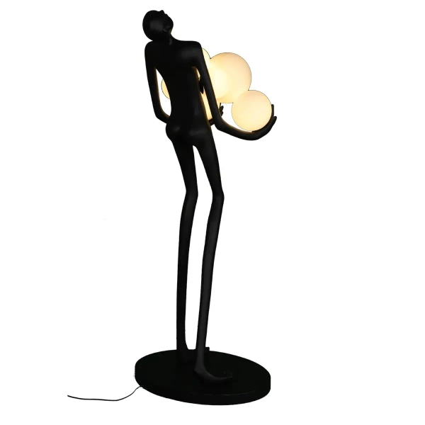 Lampa podłogowa do salonu Woman F9312 Step kule balls białe czarne